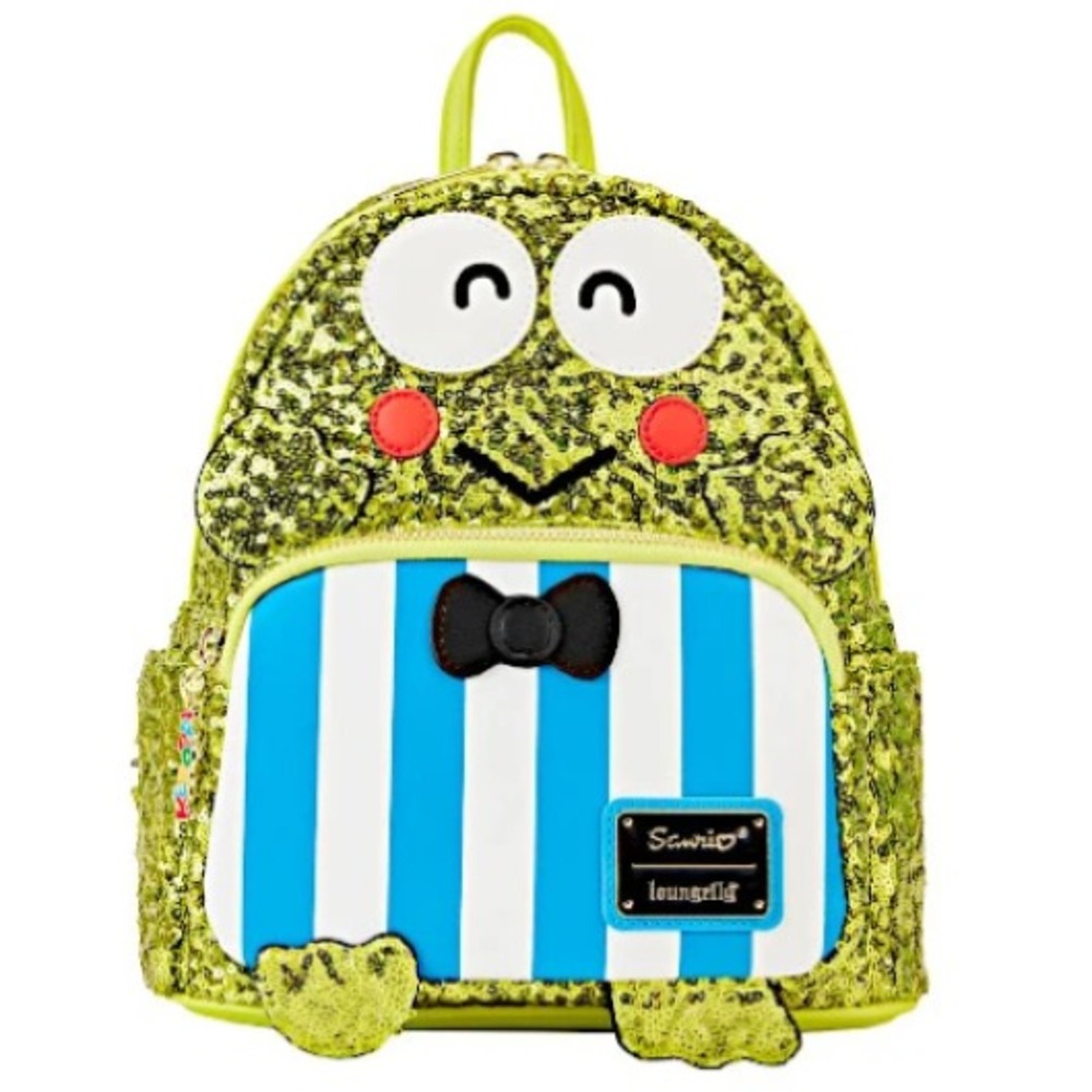 Loungefly Exclusive Sanrio Keroppi Sequin Cosplay Mini Backpack NWT
